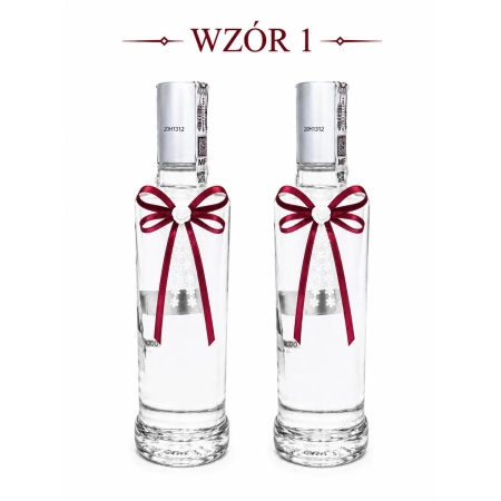ZAWIESZKA NA BUTELKĘ KORONKA BORDO/BIEL 20 SZT-7398