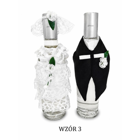 Ubranka na butelkę wódki - Koronka mix kolorów-10189