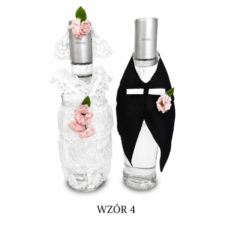 Ubranka na butelkę wódki - Koronka mix kolorów-10190