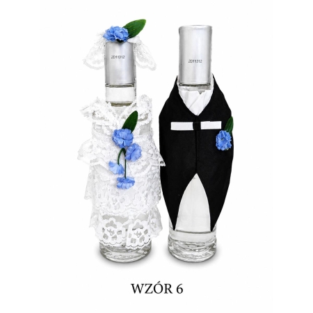 Ubranka na butelkę wódki - Koronka mix kolorów-10192