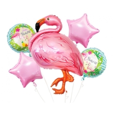 Balony foliowe - zestaw Flaming, 5 szt.