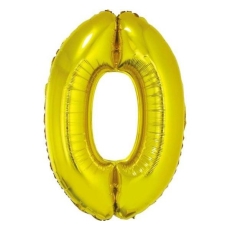 Balon foliowy "Cyfra 0", złota, 92cm