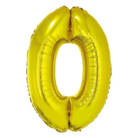 Balon foliowy "Cyfra 0", złota, 92cm