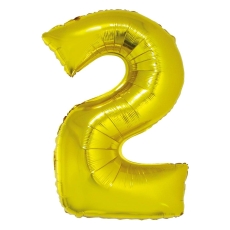 Balon foliowy "Cyfra 2", złota, 85cm