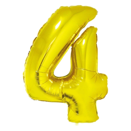 Balon foliowy "Cyfra 4", złota, 92cm