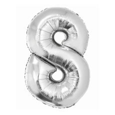 Balon foliowy "Cyfra 8", srebrna, 92cm