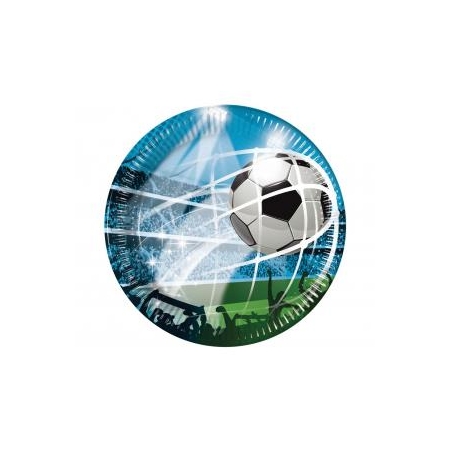 TALERZYKI PAPIEROWE SOCCER FANS 23cm, 8szt