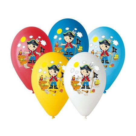 BALONY KOLOROWY Z NADRUKIEM PIRATA 12