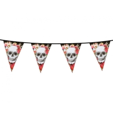 Girlanda Czaszka,Kwiaty 30x20 cm,6m Halloween