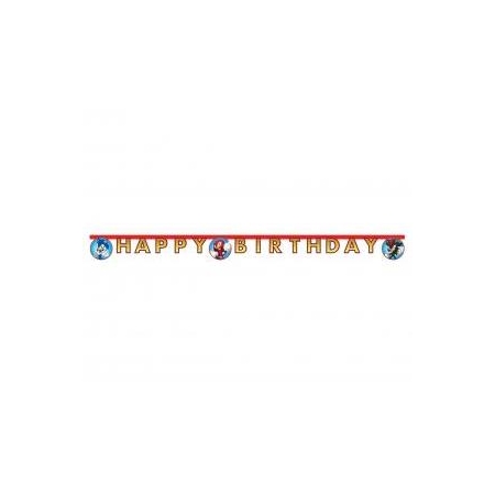 Banner Sonic - Happy Birthday, 200 cm