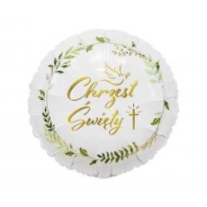 Balon foliowy Chrzest Święty (gołąbek i krzyż), 18