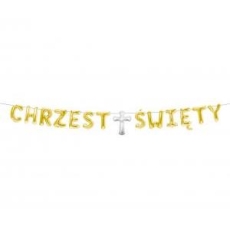 Girlanda papierowa "CHRZEST ŚWIĘTY", złota , 1,8 m