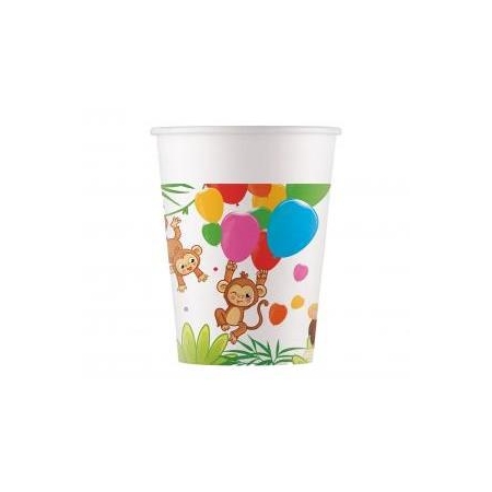 Kubeczki papierowe zwierzątka z dżungli 200 ml
