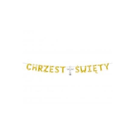 Girlanda papierowa "CHRZEST ŚWIĘTY", złota , 1,8 m
