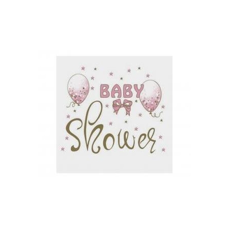 Serwetki Baby Shower Pink, 33x33 cm, 20 szt.