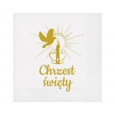 Serwetki Chrzest Święty (świeca), 20szt