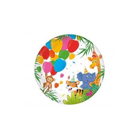 Talerzyki papierowe Jungle Balloons FSC, 20 cm, 8