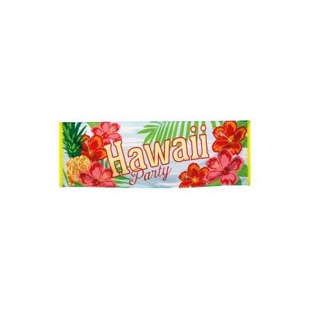 Banner hawajskie party kwiaty aloha 74x220 cm