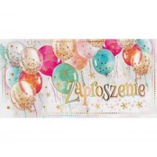 Zaproszenie ogólne, Balony, 17x8,5 cm, 10 szt.