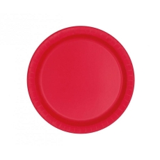 Talerzyki papierowe czerwone 18 cm,8szt Urodziny