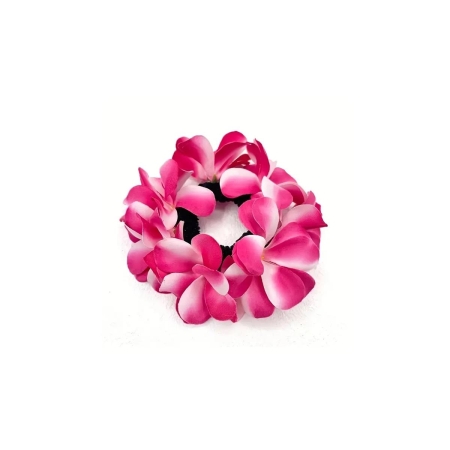 Gumka do włosów  z dużymi różowymi kwiatami