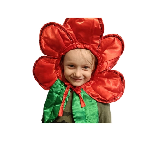 CZAPKA KWIATEK CZERWONY