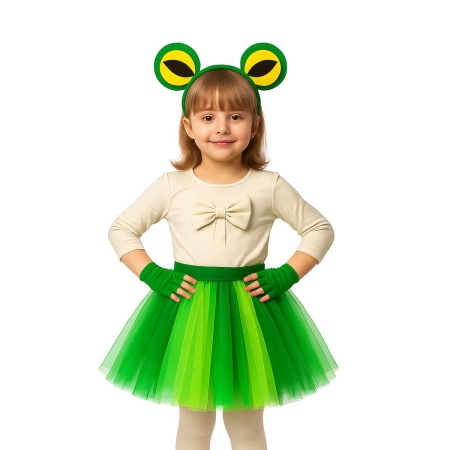 ZESTAW ŻABKA: OPASKA, RĘKAWICZKI, SPÓDNICZKA