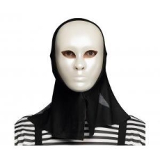 BIAŁA MASKA MIMA Z KAPTUREM