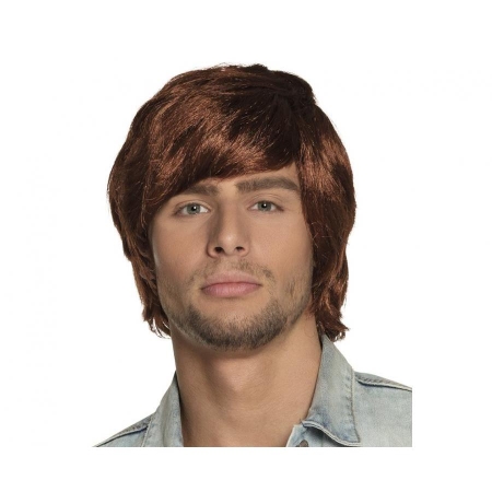 PERUKA MĘSKA TYLER, BRĄZOWY