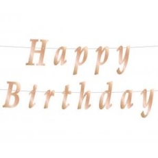 GIRLANDA HAPPY BIRTHDAY DIY 11x200 RÓŻOWO-ZŁOTA