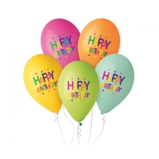 BALONY LATEKSOWE BIRTHDAY GWIAZDKI 12 cali, 5szt