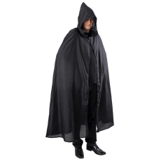 PELERYNA CZARNA DŁUGA Z KAPTUREM