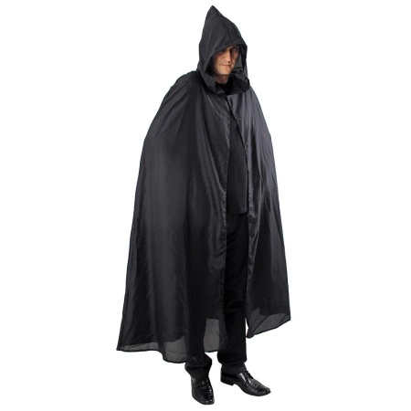 PELERYNA CZARNA DŁUGA Z KAPTUREM