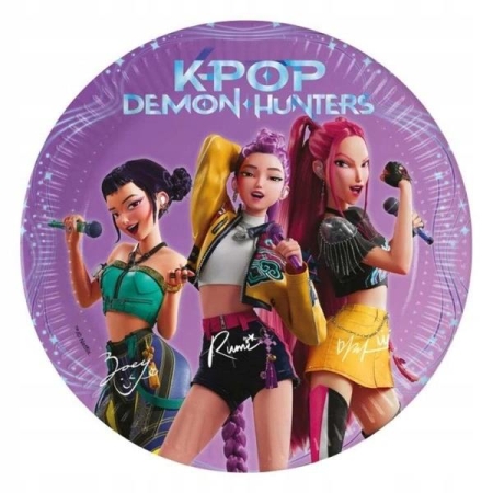 Talerzyki  ŁOWCZYNIE DEMONÓW K-POP  20cm 8szt