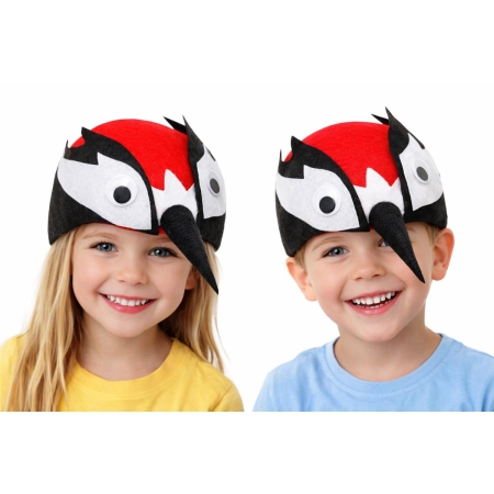CZAPKA DZIĘCIOŁ LAS KOLOROWY PTAK DRZEWO-9584