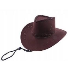 KAPELUSZ KOWBOJSKI CIEMNY BRĄZOWY DLA DOROSŁYCH