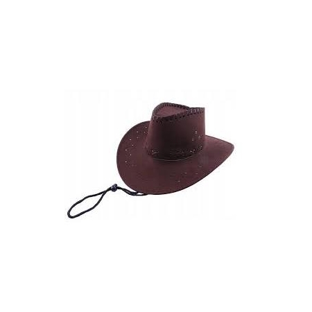KAPELUSZ KOWBOJSKI CIEMNY BRĄZOWY DLA DOROSŁYCH