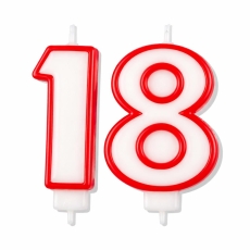 Świeczka Czerwony Obrys "18"