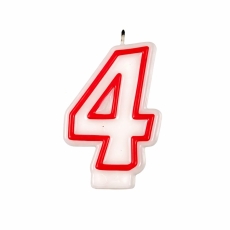 Świeczka Czerwony Obrys "4"
