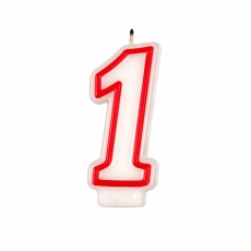 Świeczka Czerwony Obrys "1"
