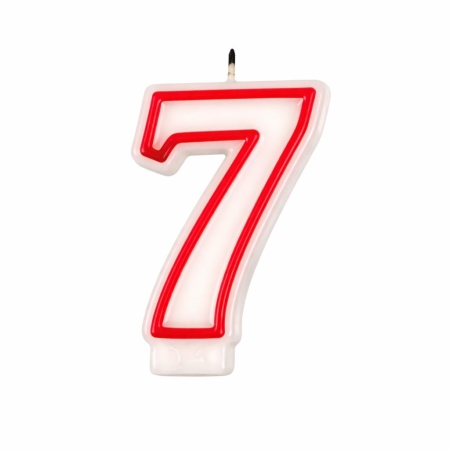 Świeczka Czerwony Obrys "7"