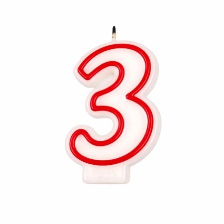 Świeczka Czerwony Obrys "3"