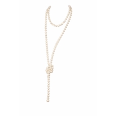 NASZYJNIK Z PEREŁ PLASTIKOWY PERŁY BIAŁE SZNUR