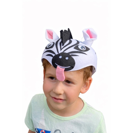 CZAPKA ZEBRA  MADAGASKAR ZOO PASKI BIAŁE CZARNE -9672