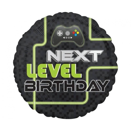 Balon foliowy 18" CIR - Level Up Birthday