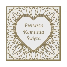 Serwetki Pierwsza Komunia, złote serce, 33x33 cm,