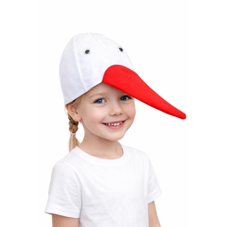 CZAPKA BOCIAN WIOSNA ŁĄKA ŻABKA PTAK DZIECKO -9713