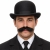 MELONIK CZARNY LATA 20-TE CHARLIE CHAPLIN -1154