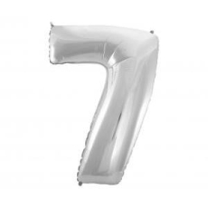 Balon foliowy "Cyfra 7", srebrna, 92cm