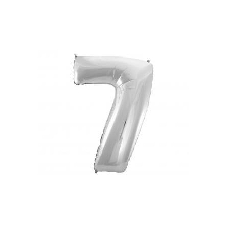 Balon foliowy "Cyfra 7", srebrna, 92cm